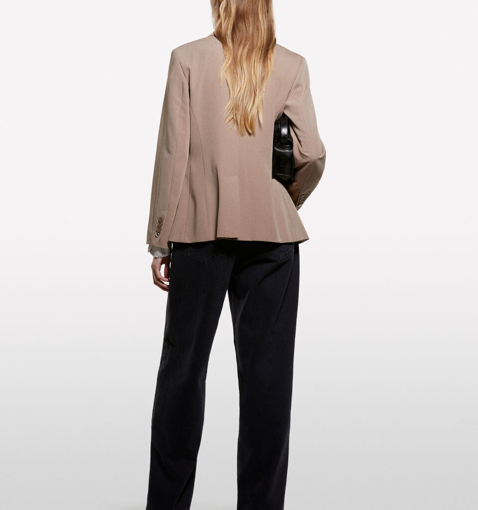 Brown blazer with gold buttons - women's blazers - Brown | Sisley image number 2